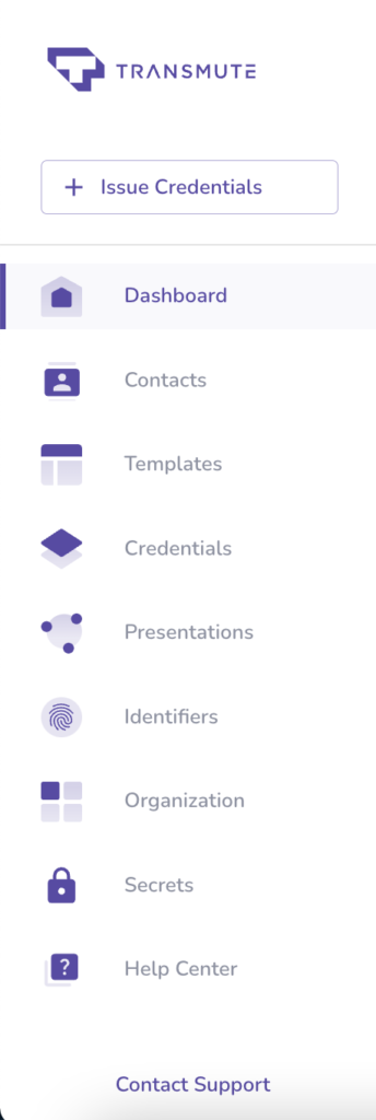 Verifiable Data Platform App Drawer