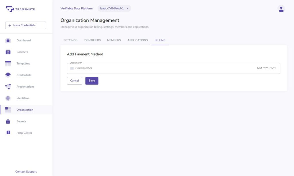 Add payment method form