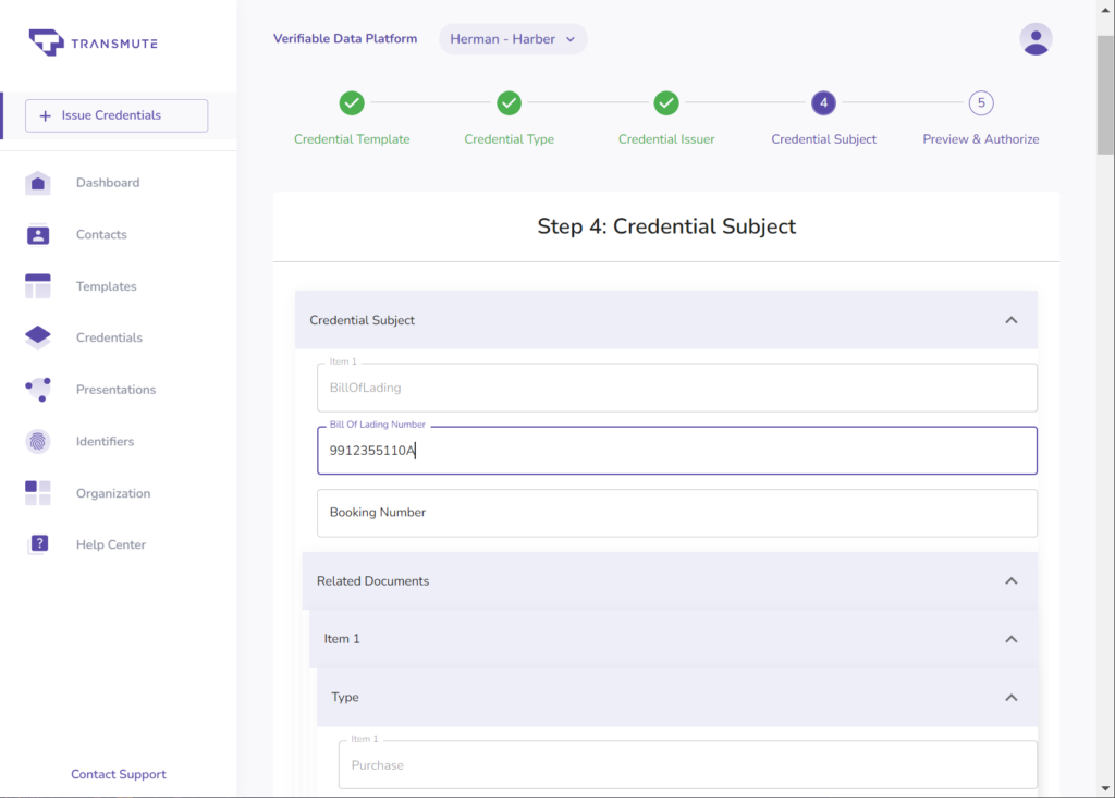 Step 4: Credential Subject