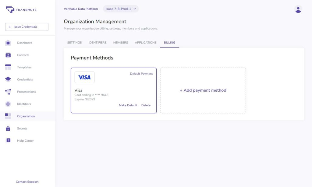 Payment method list