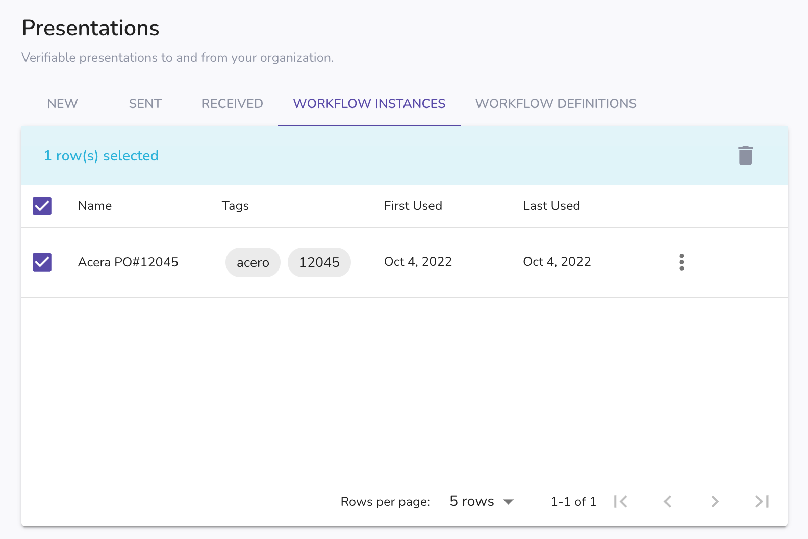 Delete a workflow instance