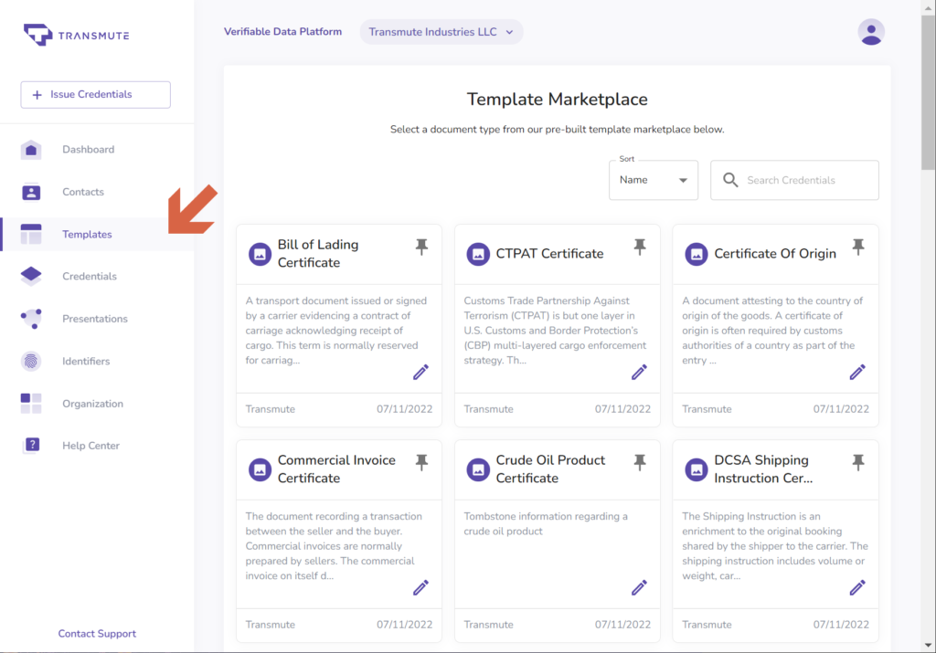 Templates in Web Application