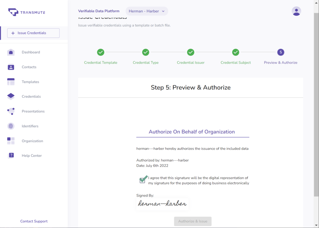 Step 5: Authorize